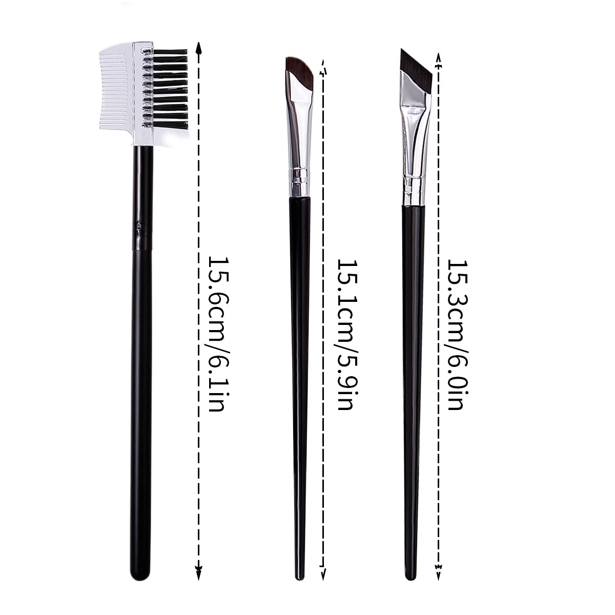 3-Pc Double-Ended Eyebrow & Eyeliner Brush Set | KOSSHOW Eye Makeup Brush Set QXL