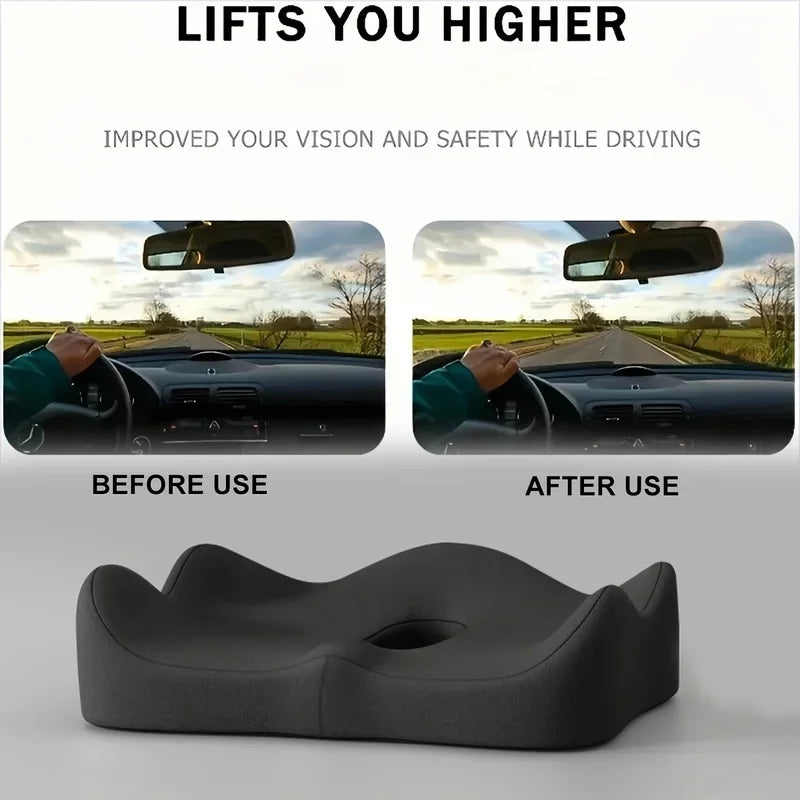 Memory Foam Seat & Lumbar Cushion | Car & Office Chair Support Seat & Lumbar Cushion QXL