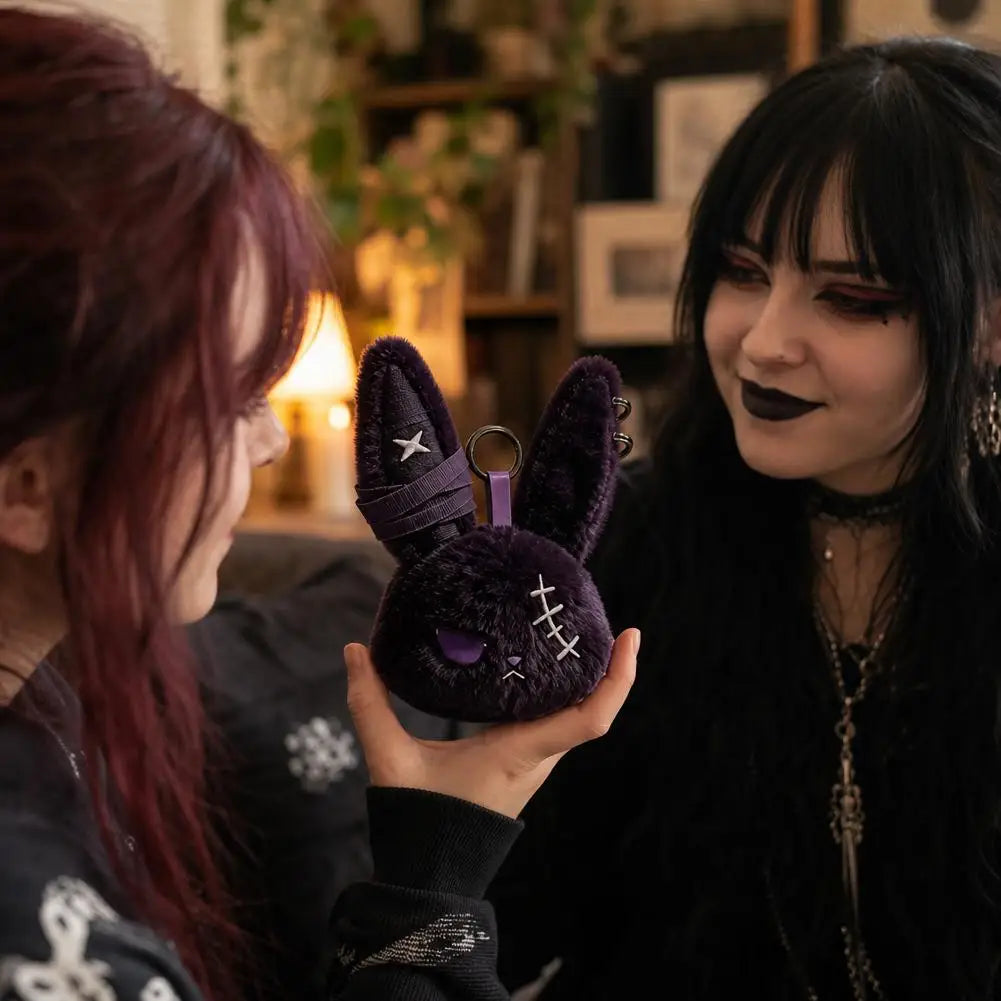 Gothic Evil Bunny Plush Keychain Pendant | Bag & Car Charm Plush Keychain Pendant QXL