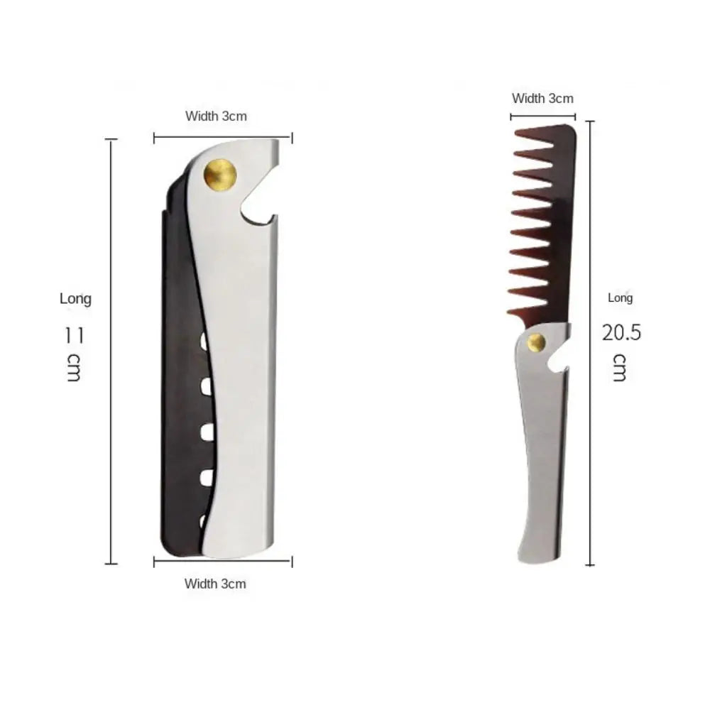Stainless Steel Foldable Men's Comb | Pompadour Hair Styling Men's Hair Comb QXL