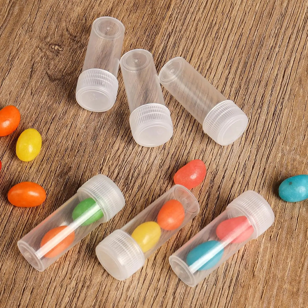 5ml Plastic Mini Sample Vials Leak-Proof Caps | 20/100/200 Pack Mini Sample Vials QXL