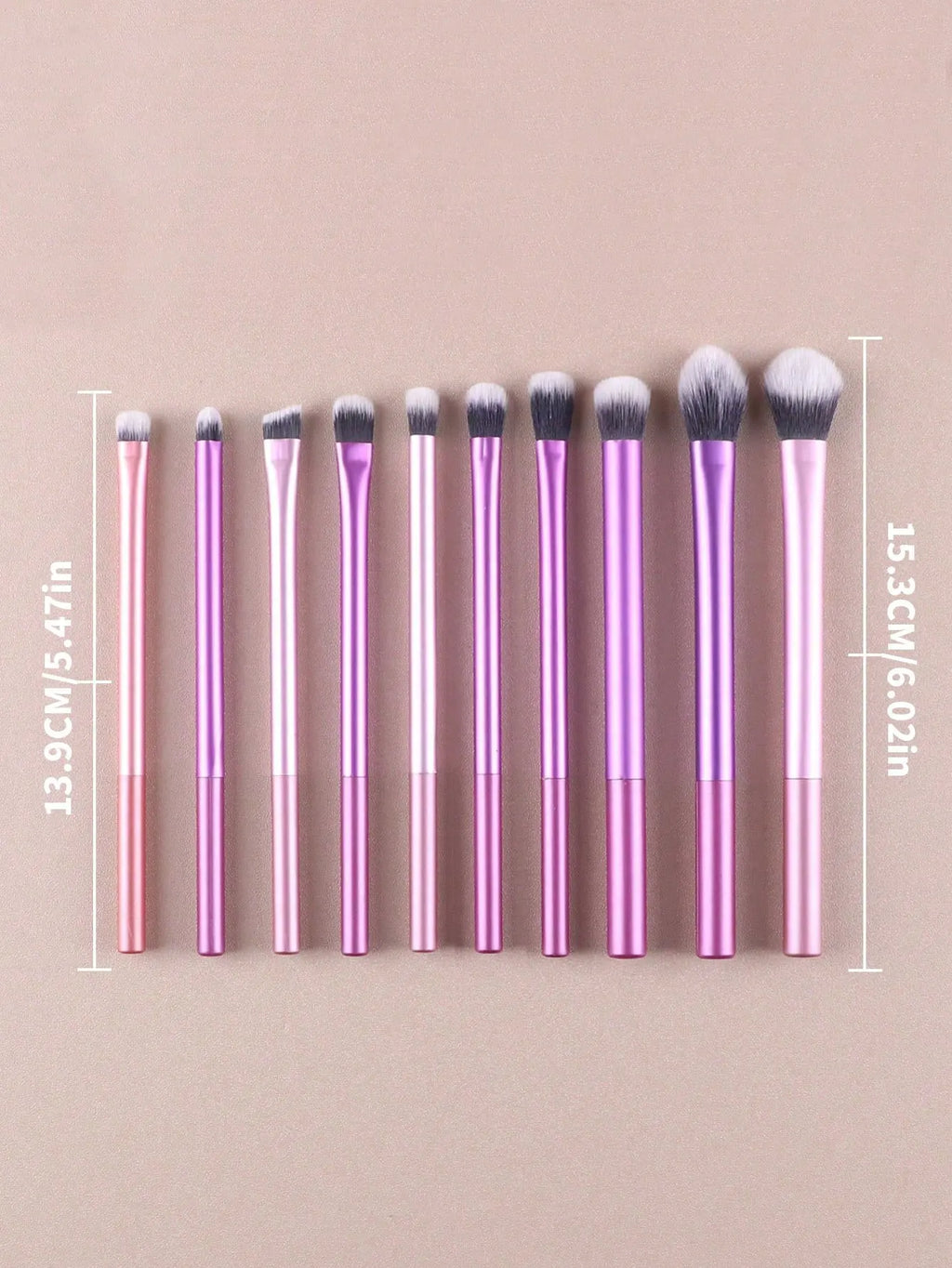 10-Piece Multicolor Fiber Eyeshadow Makeup Brush Set Makeup Brush Set QXL