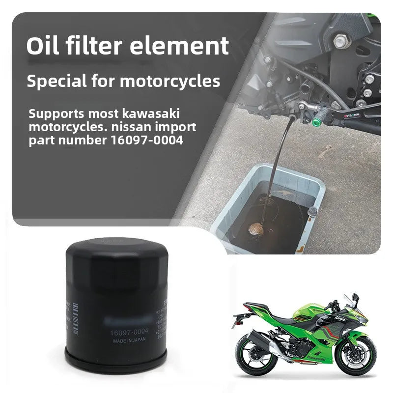 Kawasaki Oil Filter 16097-0008 | Ninja, Vulcan, Z800, Mule Pro Motorcycle Oil Filter QXL