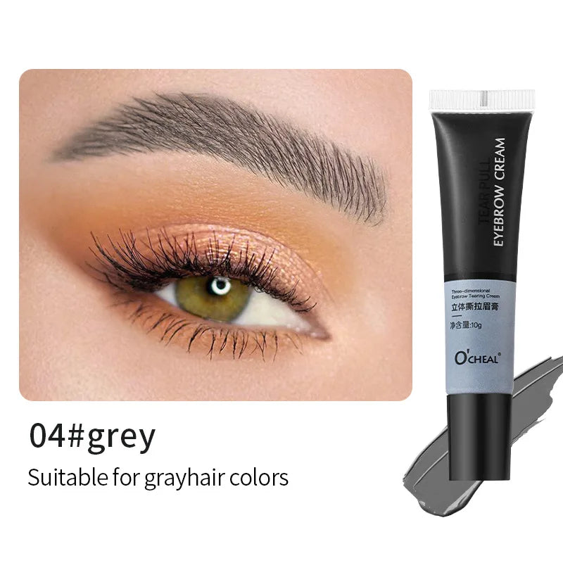 OCHEAL 3D Peel-Off Eyebrow Gel – Waterproof, Long-Lasting Eyebrow Styling Gel QXL 04 grey 10g