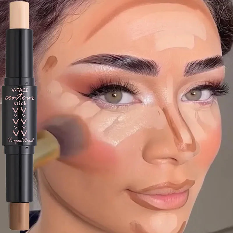 Double-End Contour & Highlighter Stick | Matte Concealer Pen Contour Highlighter Stick QXL