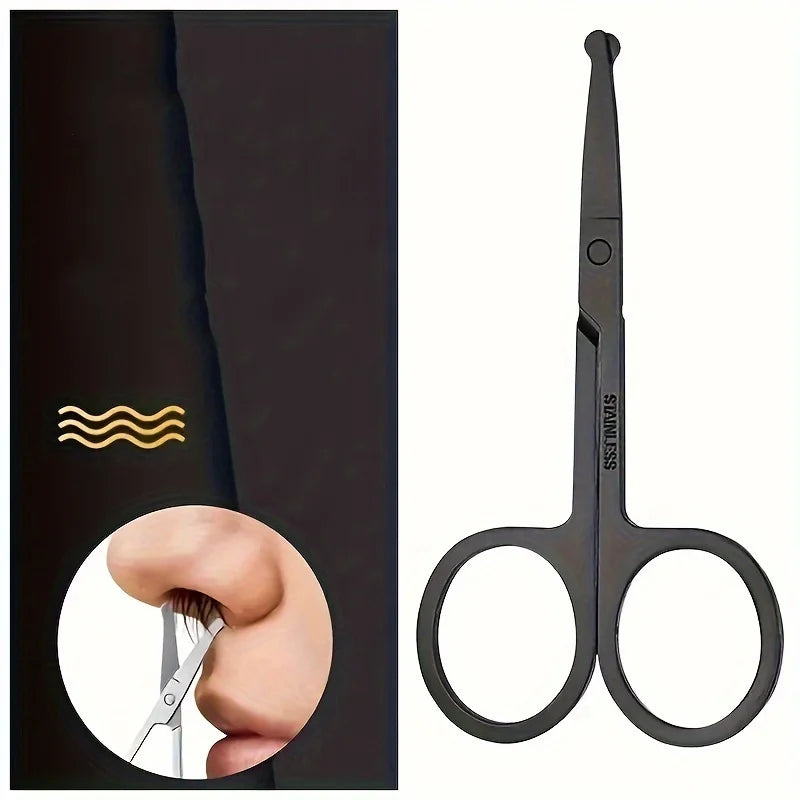 Stainless Steel Beard & Facial Hair Scissors – Round Safety Tip Grooming Scissors QXL
