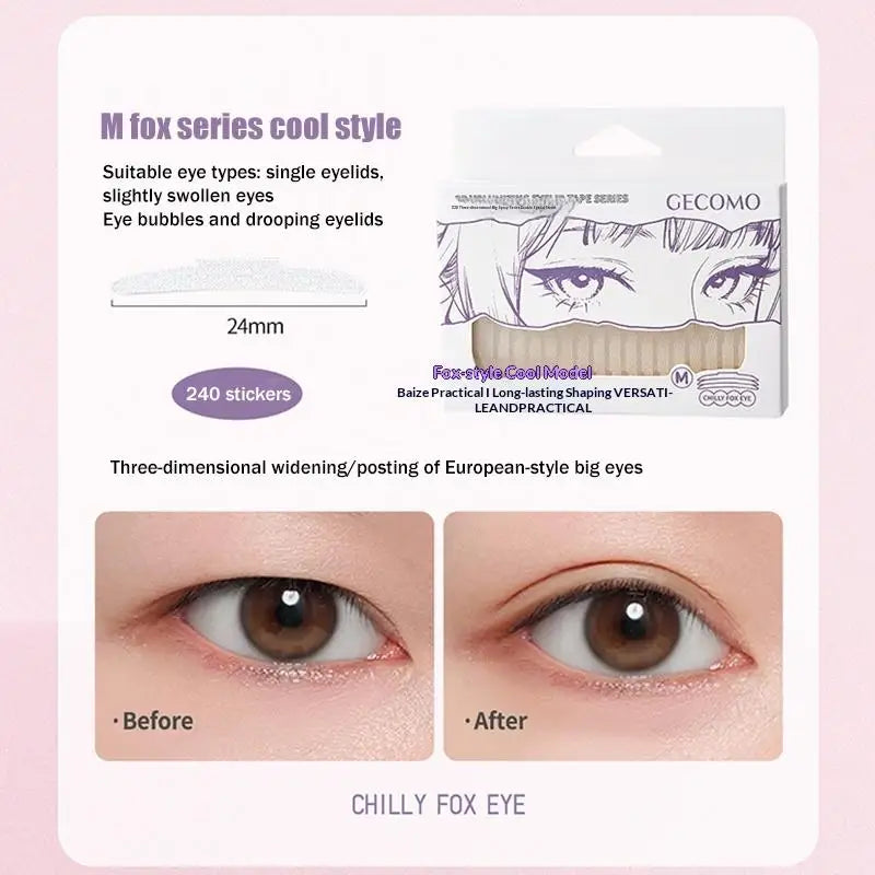 Invisible Double Eyelid Tape – 240 Lifting Strips & Tools Eyelid Tape Strips QXL Purple