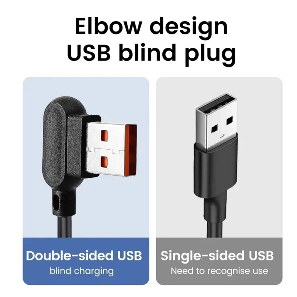 120W 6A USB-C Spring Coil Fast Charging Cable – Elbow Cord USB-C Charging Cable QXL