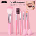 KOSSHOW 7-Pc Mini Makeup Brush Set with Eyeshadow Sponges Makeup Brush Set QXL Pink