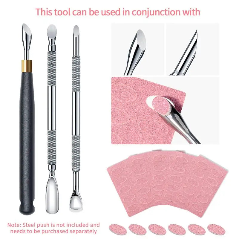 Nail Cuticle Pusher & Sandpaper File Set 100/180/240 Grit Nail File Set QXL