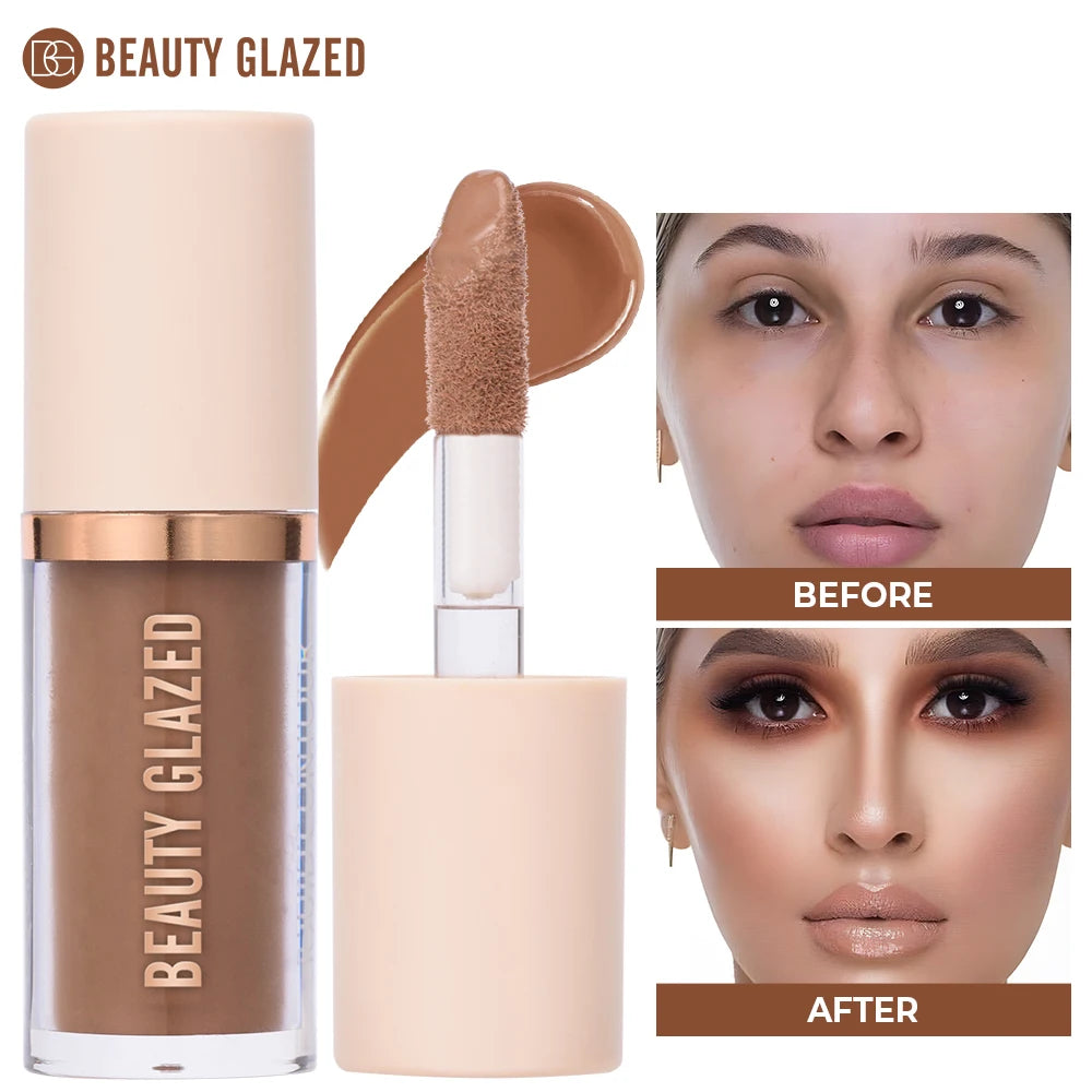 Beauty Glazed 2-Color Liquid Contour | Waterproof Matte V-Face Liquid Contour Makeup QXL