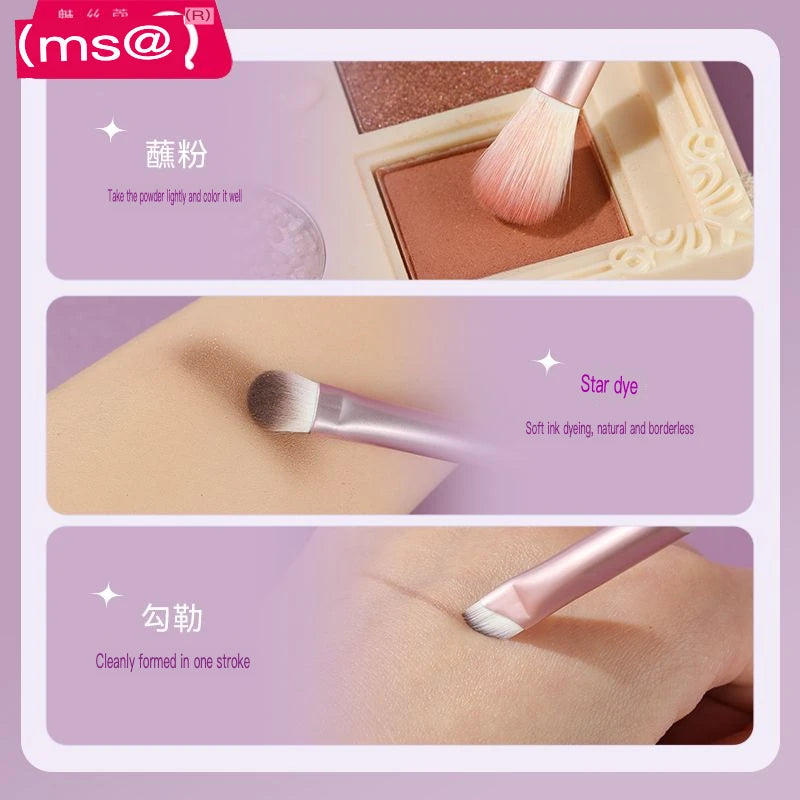 MSQ 8-Piece Purple Makeup Brush Set | Blush Concealer Eye Makeup Brush Set QXL