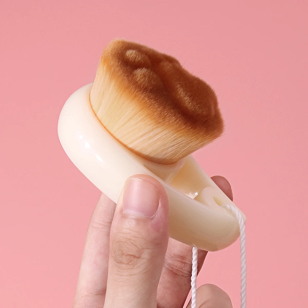 Cat Paw Facial Cleansing Brush & Powder Puff Set – Ivory Facial Cleansing Brush QXL