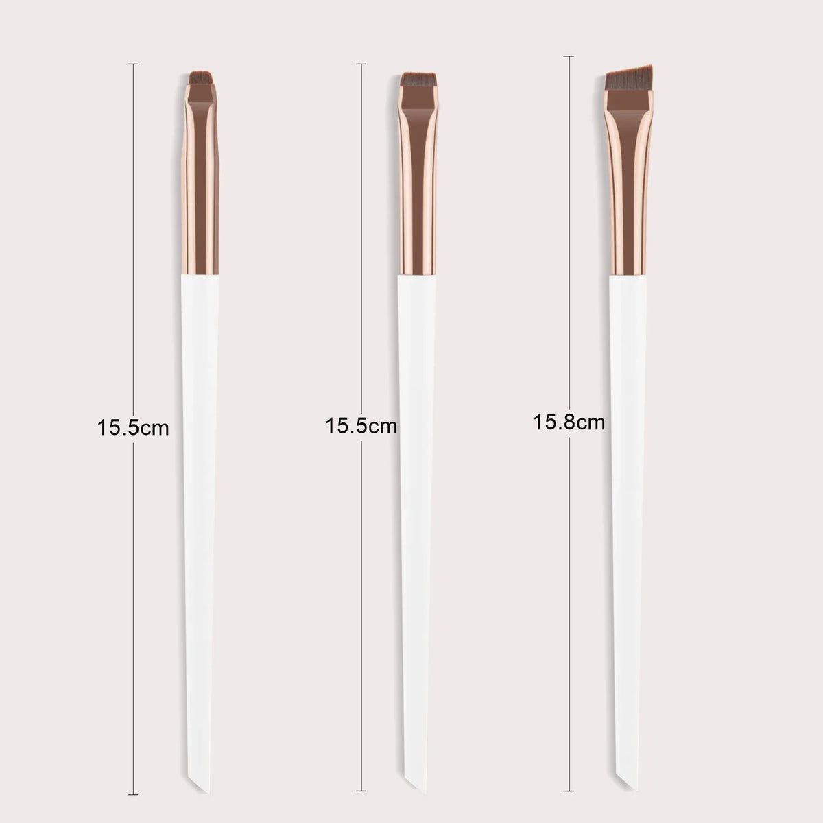 3-Piece Angled Eyeliner & Eyebrow Brush Set | Ultra-Thin Eye Makeup Brush Set QXL