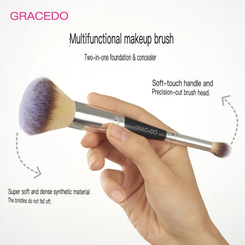 Double-Ended Makeup Brush | Eyeshadow, Foundation & Blush Makeup Brush QXL