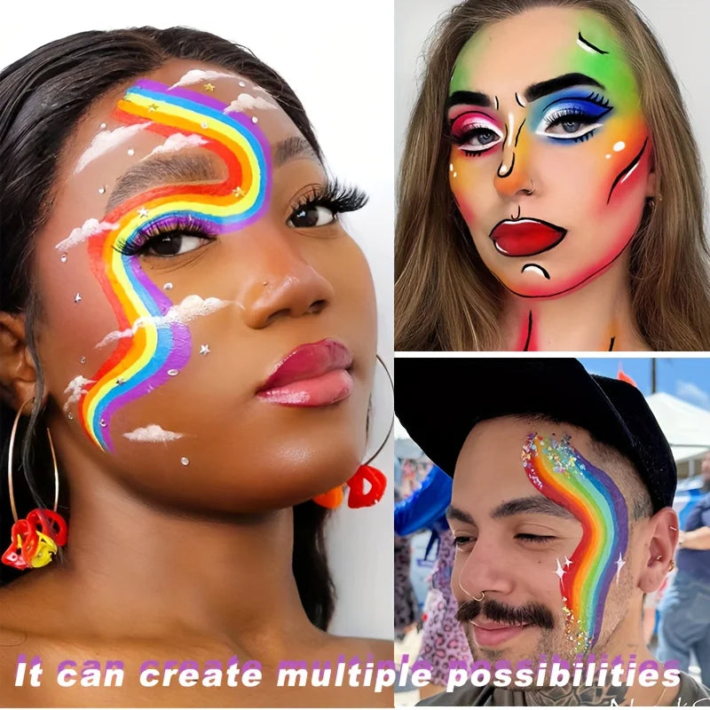 Rainbow Split Cake Face & Body Paint Set | CPNP Certified Face & Body Paint QXL