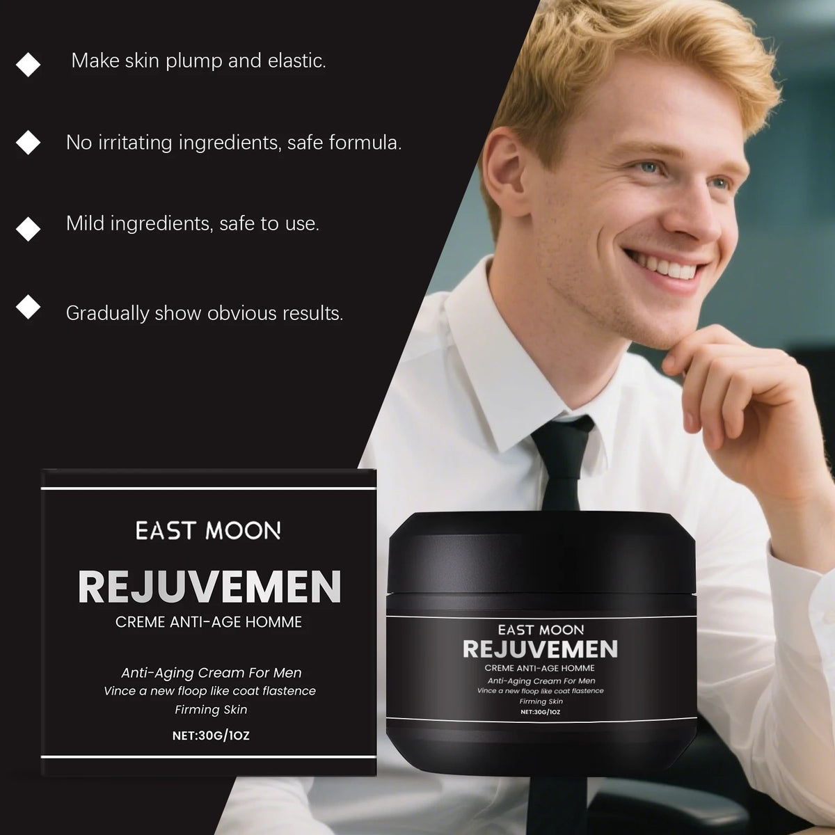 East Moon Men's Anti-Aging Face Cream | Firming & 24H Hydration Men's Face Cream QXL