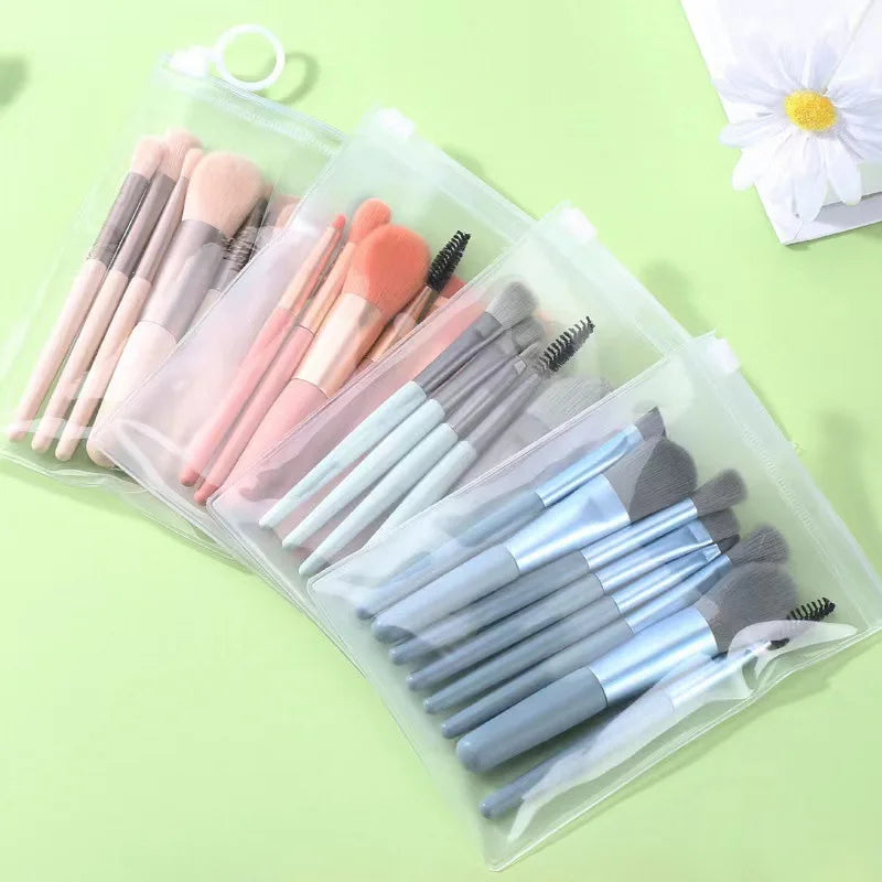 8-Piece Macaron Makeup Brush Set | Blush, Foundation & Eye Makeup Brush Set QXL
