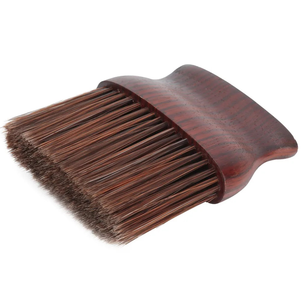 Rubberwood Barber Neck Duster Brush | Soft Nylon Bristles Barber Neck Brush QXL