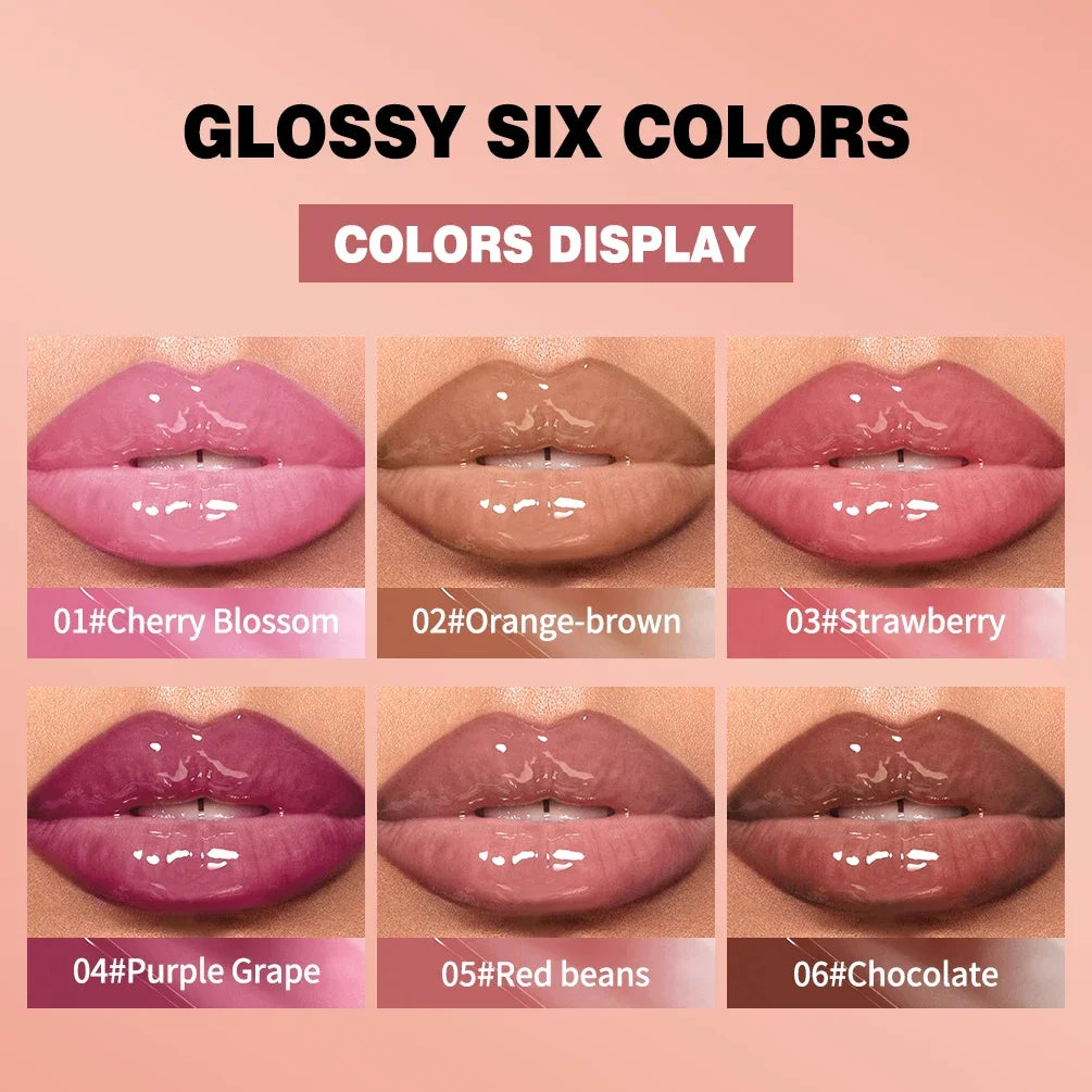 QIBEST Jelly Lip Oil Balm – Tinted Gloss & Hydrating Lip Stain Tinted Lip Gloss QXL