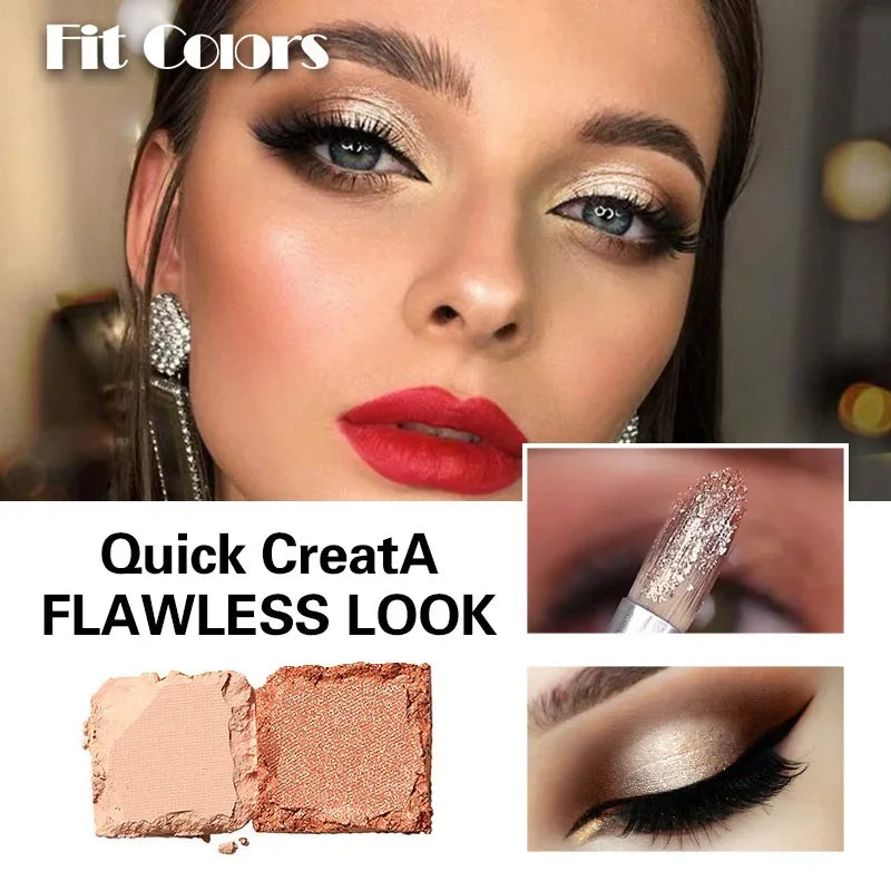 Fit Colors 12-Color Eyeshadow Palette | Matte & Shimmer Earthy Eyeshadow Palette QXL