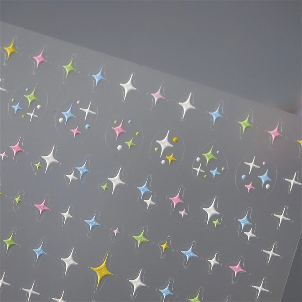 5D Kawaii Star Nail Stickers | Macaron Self-Adhesive Decals Nail Art Stickers QXL