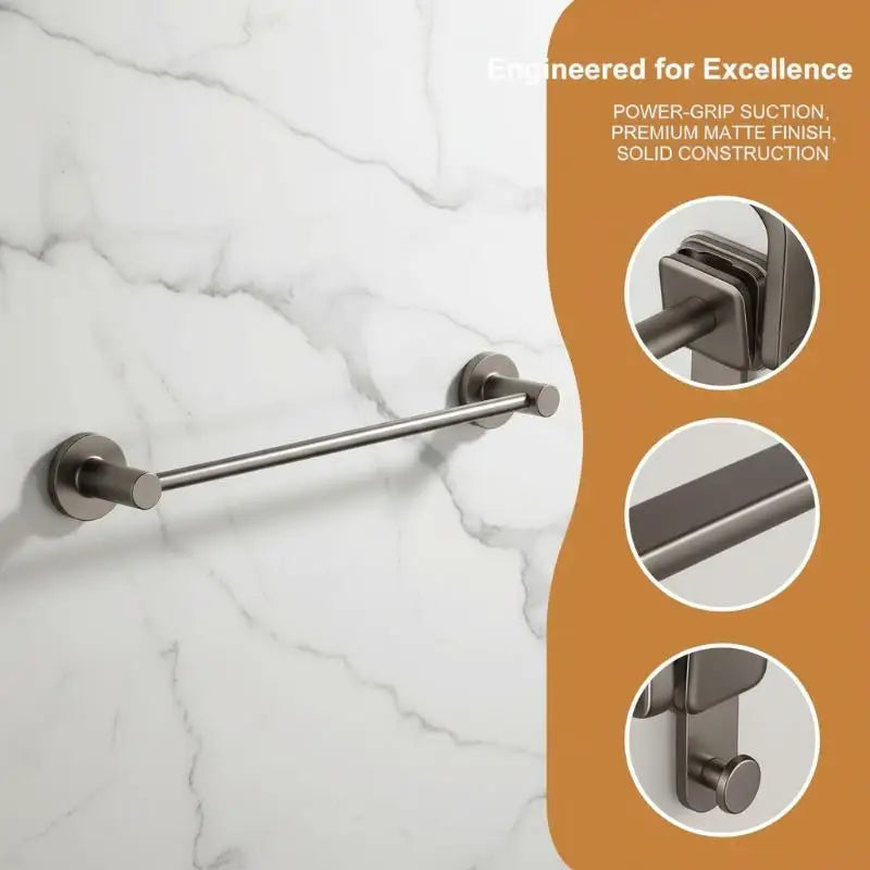 Foldable Suction Cup Towel Rack 30/40/50cm | No-Drill Bathroom Foldable Towel Rack QXL