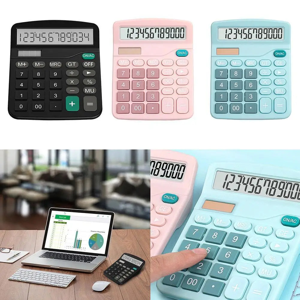 Solar & Battery Desktop Calculator | 12-Digit Large Display Desktop Calculator QXL