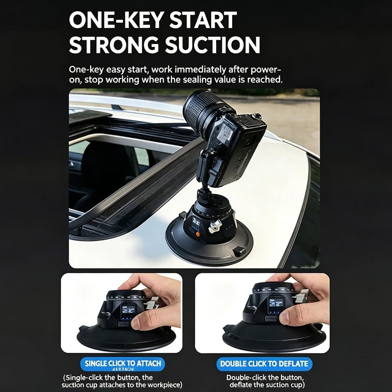 360° Electric Suction Cup Camera Mount for Cars | 35kg Load Camera Suction Mount QXL
