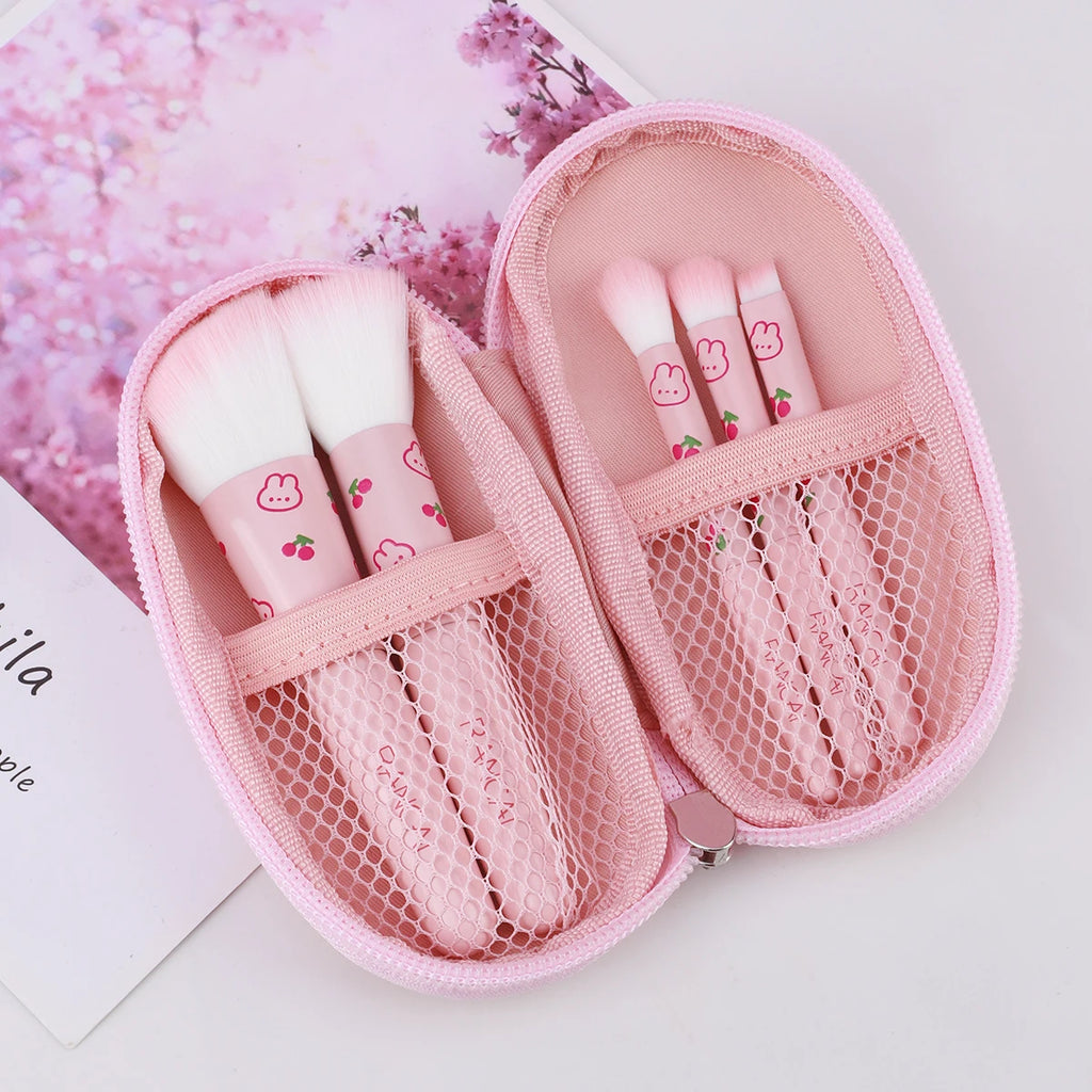RANCAI 5-Piece Compact Makeup Brush Set with Case Makeup Brush Set QXL