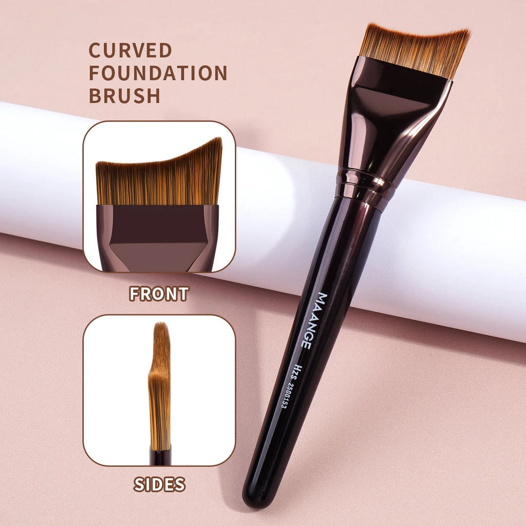 MAANGE 3-Pc Flat Kabuki Foundation Brush Set | Liquid & Cream Kabuki Brush Set QXL