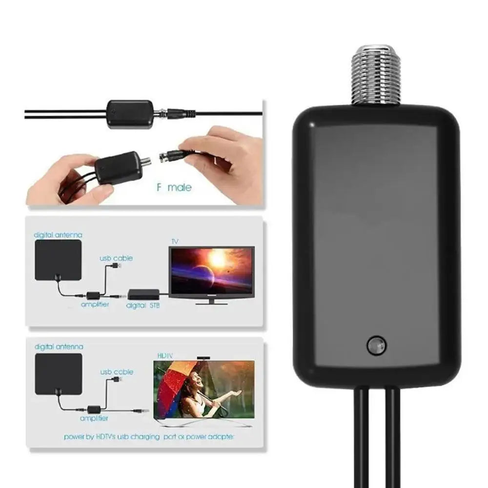4K HD Digital TV Antenna Amplifier | High-Gain Signal Booster TV Antenna Amplifier QXL