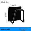 No-Drill Wall-Mount Sponge Drain Rack | Stainless Steel Hook Sink Sponge Holder QXL black 1pc