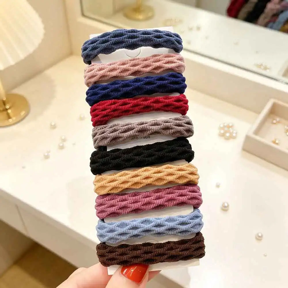 50-Pack Jacquard Elastic Hair Ties & Rope Set for Women Elastic Hair Ties QXL