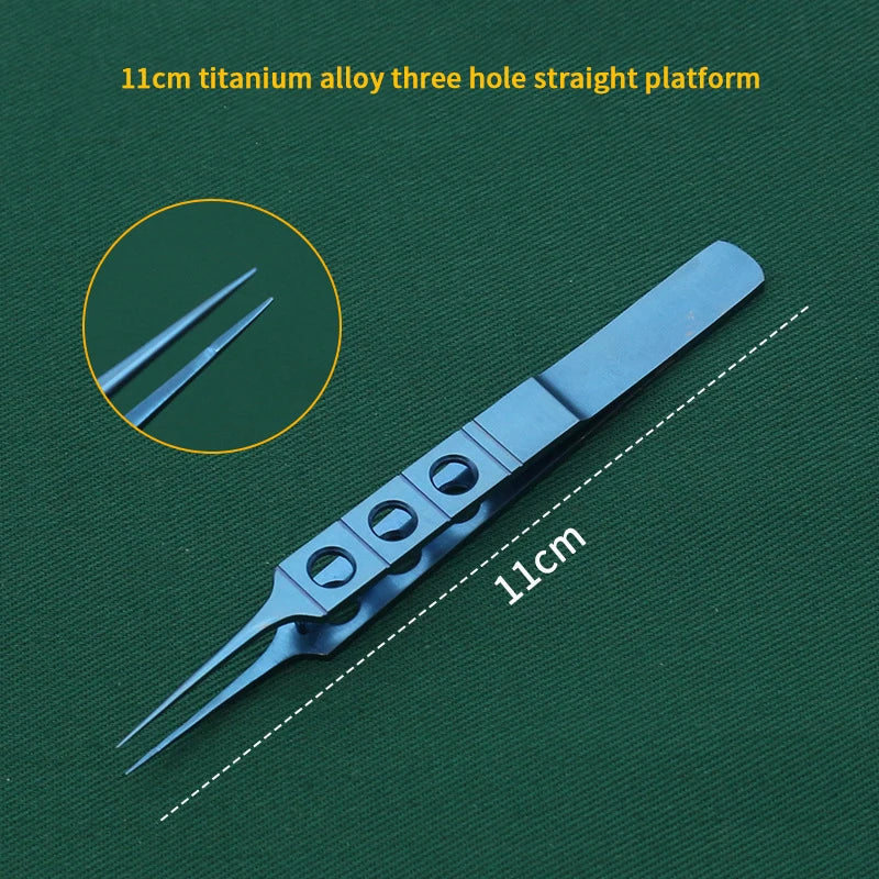 Toothed Precision Tweezers | Titanium & Steel Eyelid Tool Precision Eyelid Tweezers QXL 1 Blue