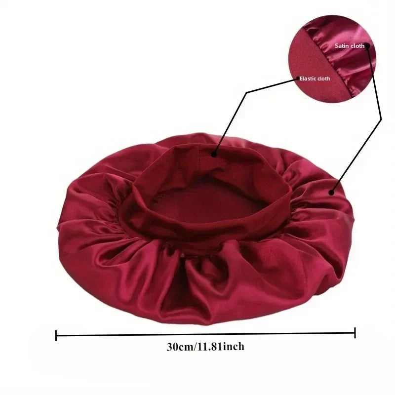 Satin Sleep Cap with Wide Elastic Band | All Hair Types Satin Sleep Cap QXL