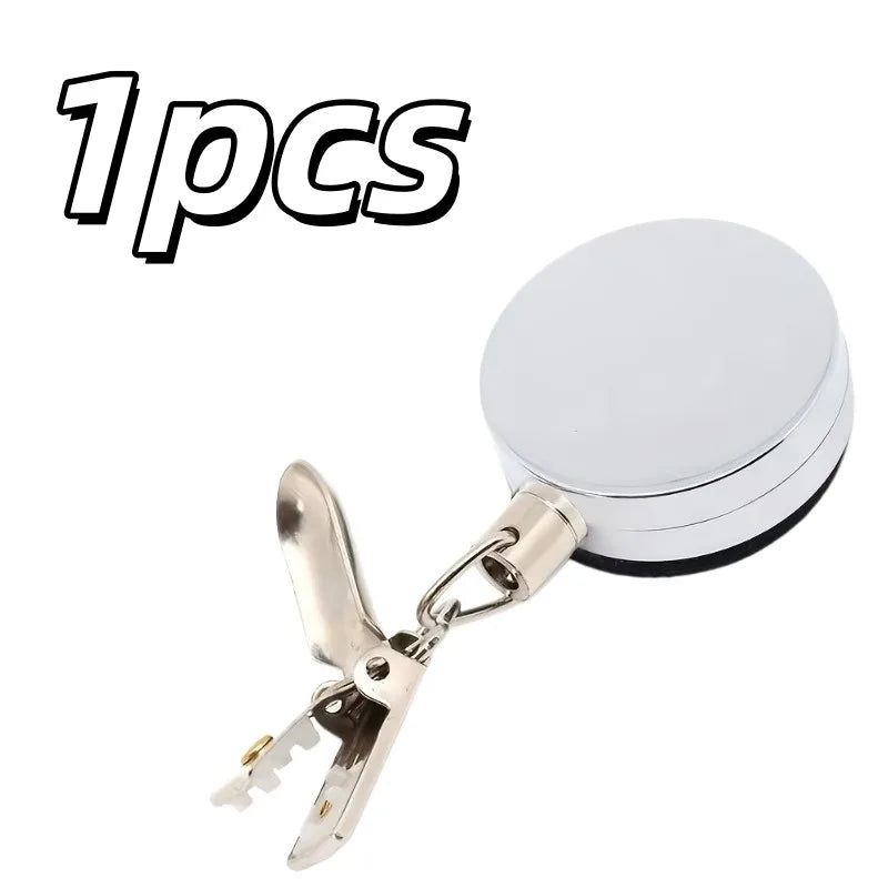 Retractable Towel Clip No-Drill Self-Adhesive Hook & Key Holder Retractable Wall Hook QXL 1pcs