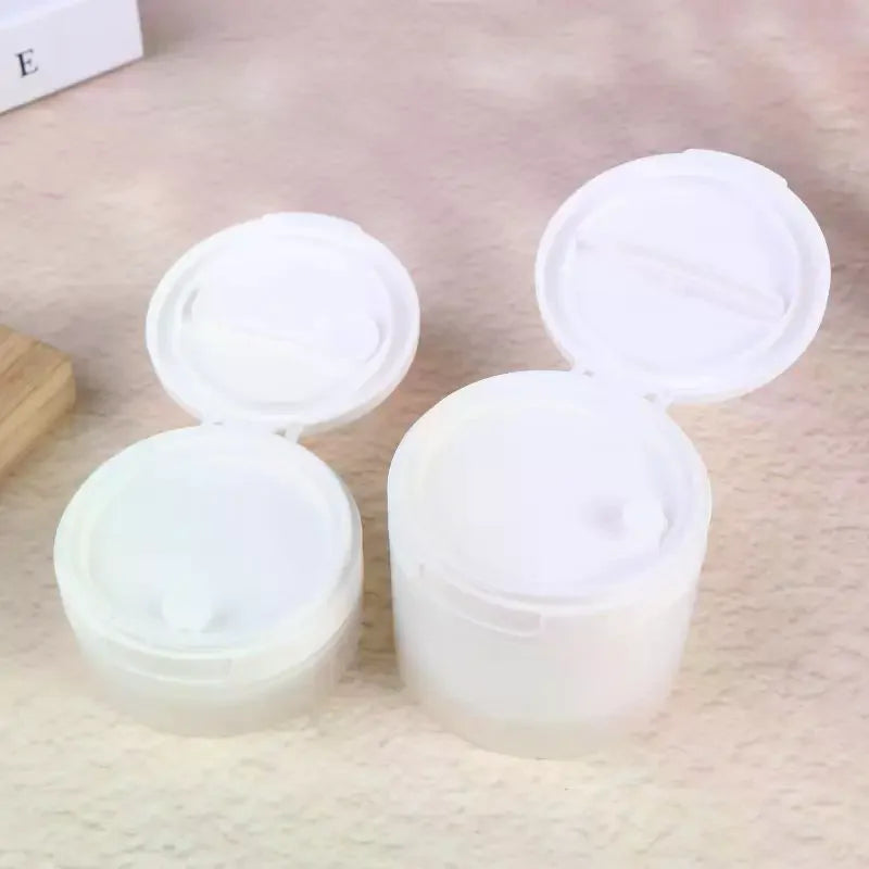 Refillable Cosmetic Jar 50/120g | Flip Lid + Spoon or Tweezers Cosmetic Storage Jar QXL