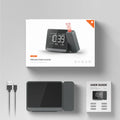 Digital Projection Alarm Clock | 180° Rotatable LED Display Projection Alarm Clock QXL Black
