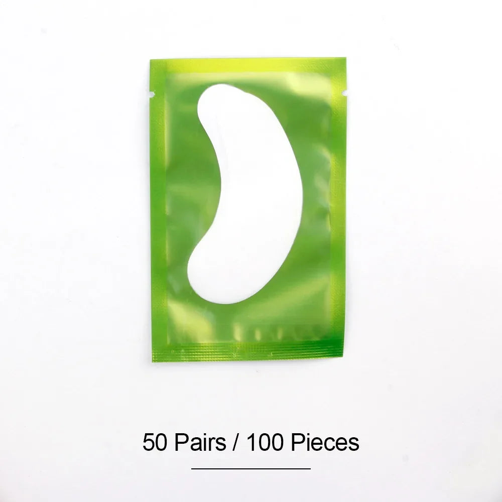 50/100 Pairs Lint-Free Hydro-Gel Under-Eye Pads for Lash Extensions Under-Eye Lash Pads QXL 50pairs green