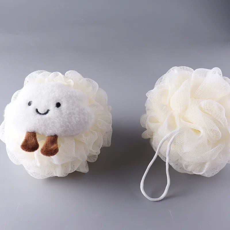 Cloud Cartoon Bath Sponge | Soft PE Scrubbing Bubble Net Ball Bath Sponge QXL