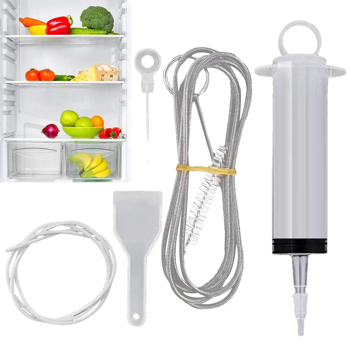 Fridge Drain Hole Clog Remover | Reusable Dredging Kit Drain Cleaning Tool QXL