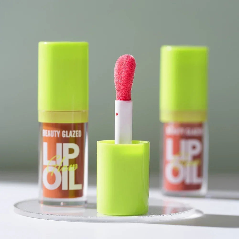 Beauty Glazed Shimmer Lip Gloss Oil | Moisturizing Tint Lip Gloss Oil QXL