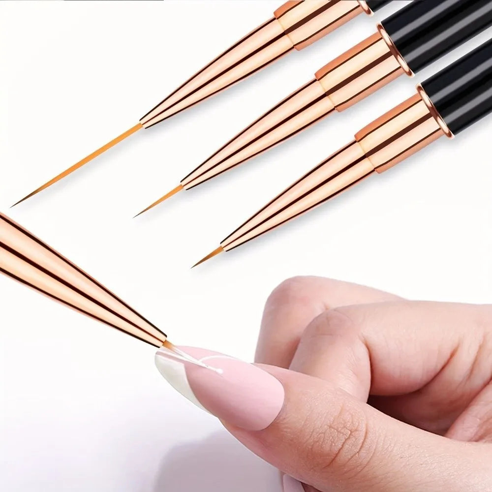 5-Piece Nail Art Brush Set | Liner, Detail & 3D Design Pens Nail Art Brush Set QXL