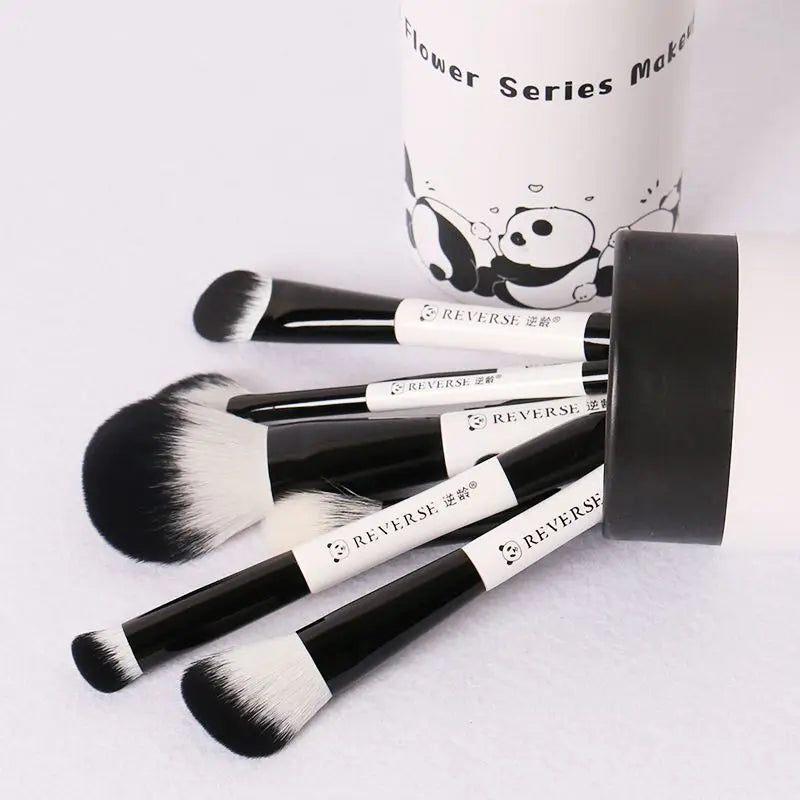 Panda Series 13-Pc Makeup Brush Set with Storage Bucket Makeup Brush Set QXL