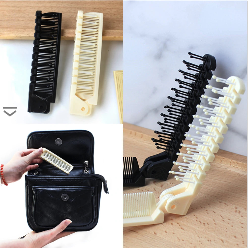 Double-Sided Folding Pocket Beard Comb | Fine & Wide Teeth Pocket Beard Comb QXL