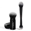 MAANGE 2-Pc Fluffy Kabuki Makeup Brush Set | Double Head Kabuki Makeup Brush Set QXL Black
