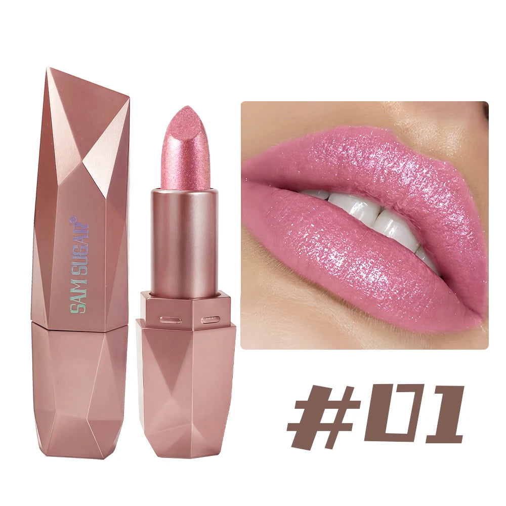 SAM SUGAR Diamond Glitter Lipstick | Metallic Waterproof Glitter Lipstick QXL 01