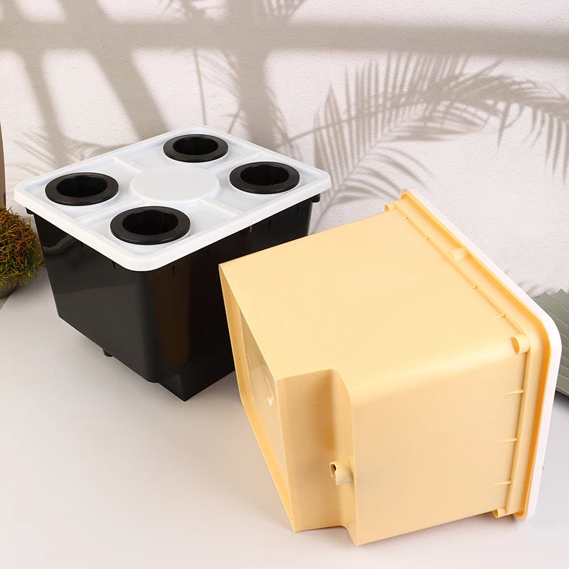 Hydroponic Bucket System with Siphon Elbows & 4-Hole Cover Hydroponic Planter QXL