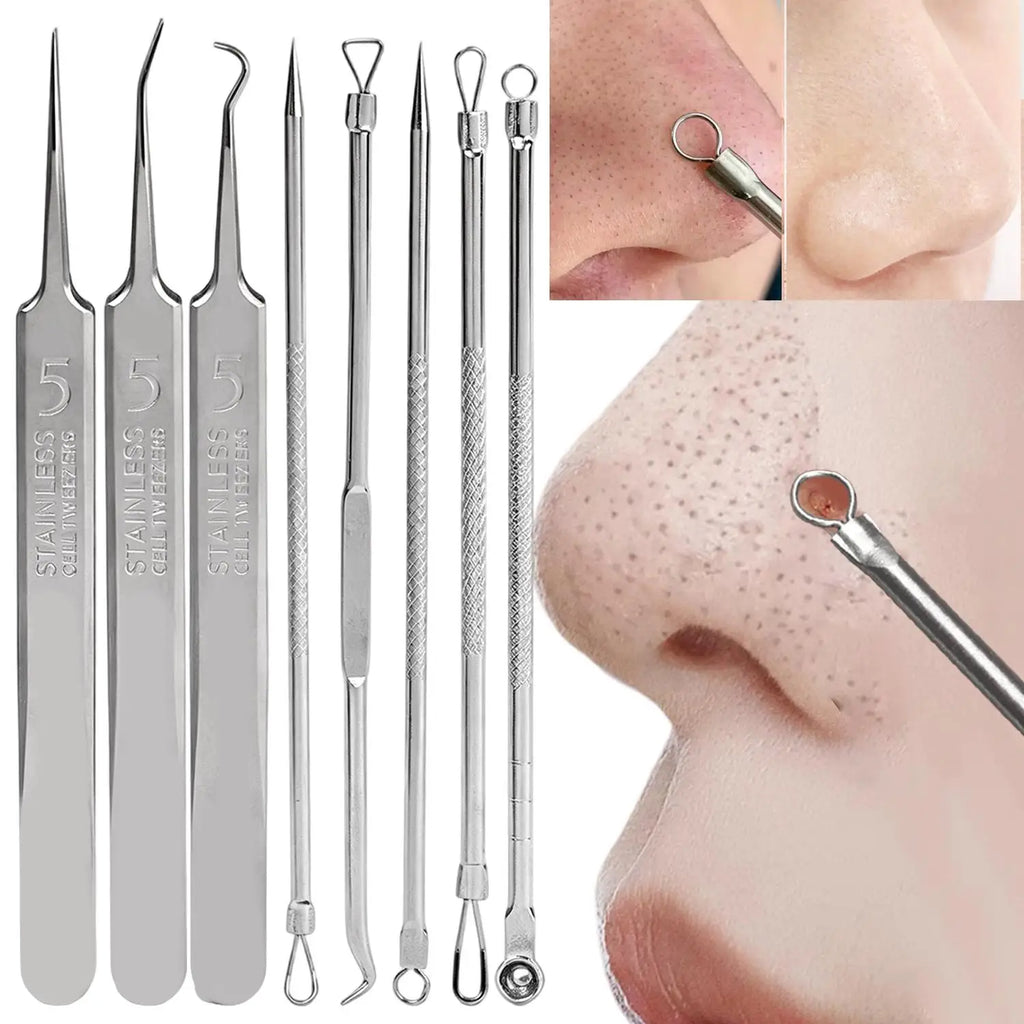 Stainless Steel Blackhead Comedone Extractor Set 3/5/8 Piece Comedone Extractor Set QXL
